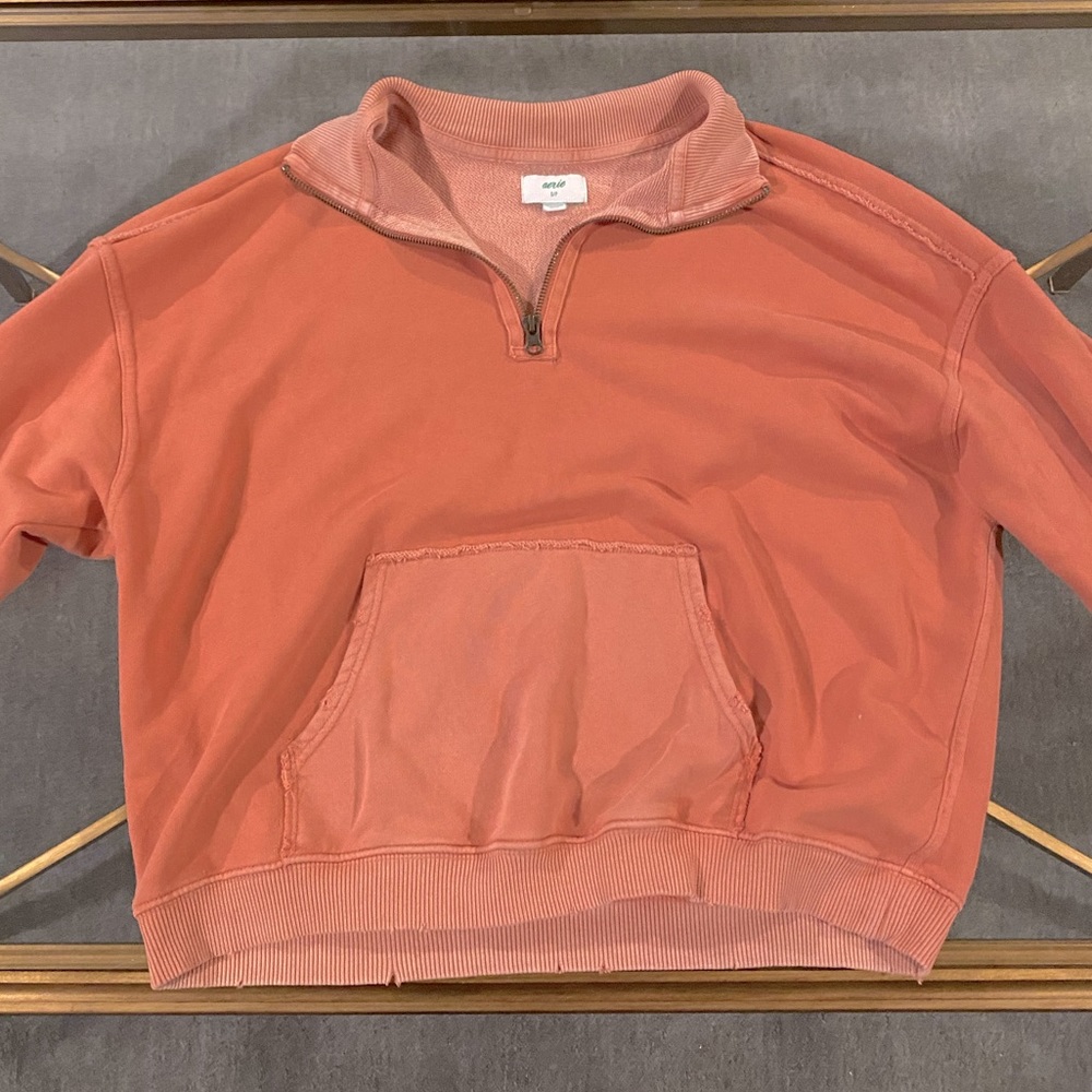 Orange Woman’s Aerie Quarter Zip